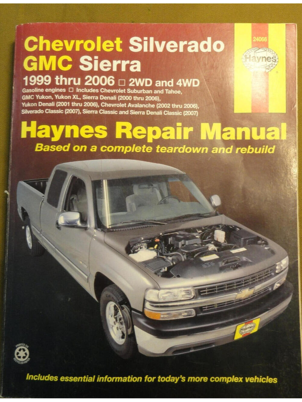 HAYNES REPAIR MANUAL 24066 CHEVY TAHOE SILVERADO GMC SIERRA 1999-2006 2WD 4WD